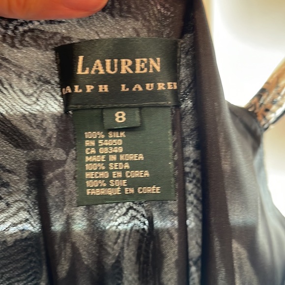 Ralph Lauren Black and Beige Floral long Dress - size 8 - Picture 4 of 6